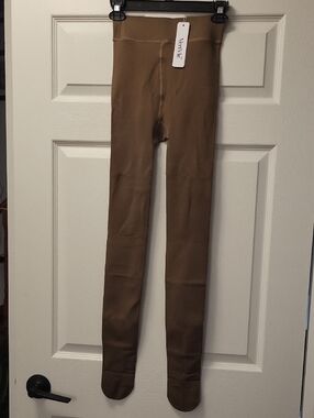 Neutral Brown Footed Leggings for Women by Vervé